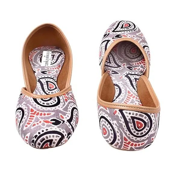 Grey_Chandni_Faux_Leather_Jutti_For_Women_&_Girls