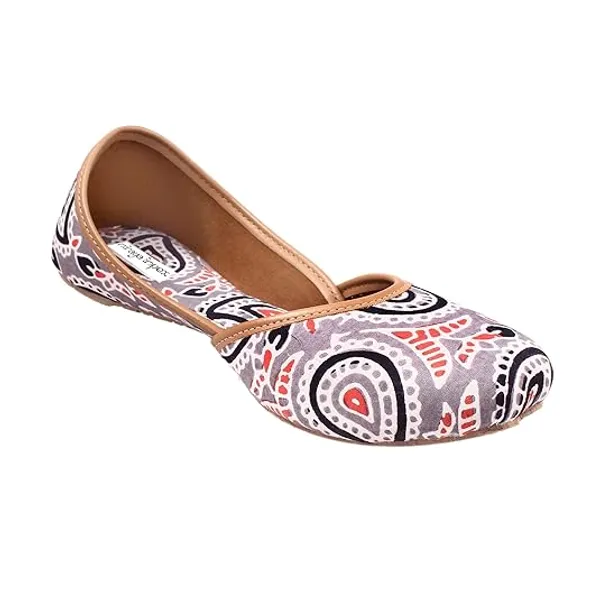 Grey_Chandni_Faux_Leather_Jutti_For_Women_&_Girls