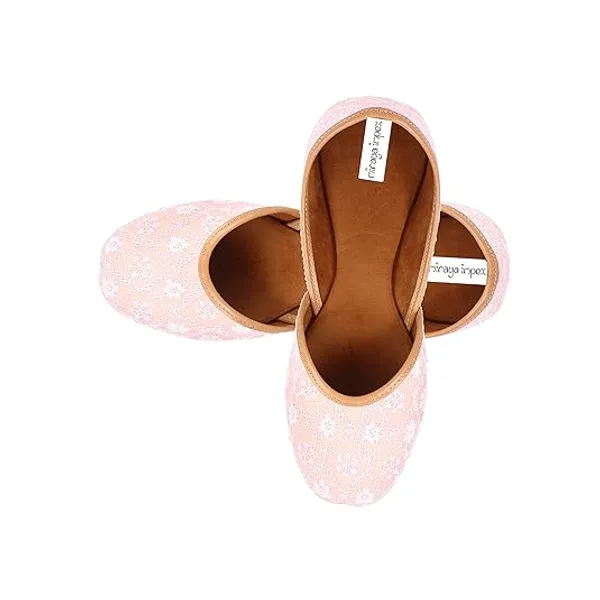 Pink_Peachy_Luxe_Faux_Leather_Jutti_For_Women_&_Girls