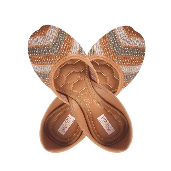 Tan_Orange_Bloom_Bridal_Faux_Leather_Jutti_For_Women_&_Girls