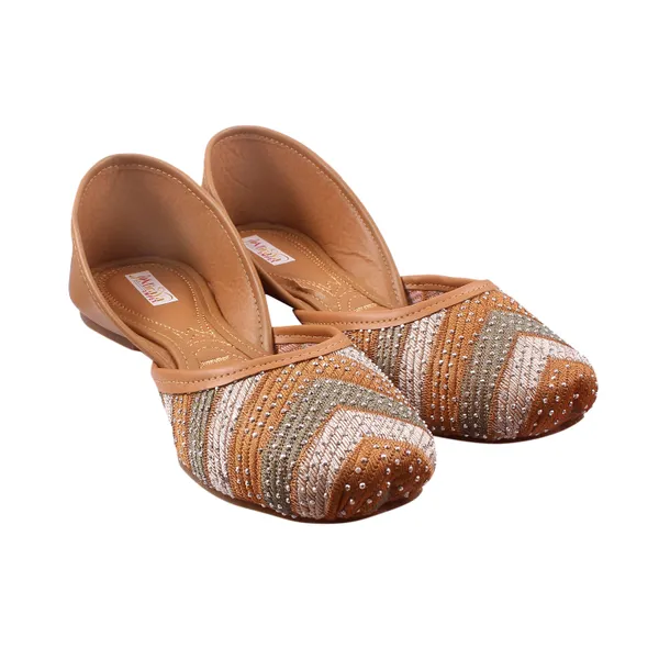 Tan_Orange_Bloom_Bridal_Faux_Leather_Jutti_For_Women_&_Girls