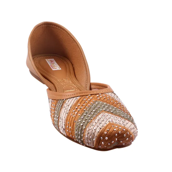 Tan_Orange_Bloom_Bridal_Faux_Leather_Jutti_For_Women_&_Girls
