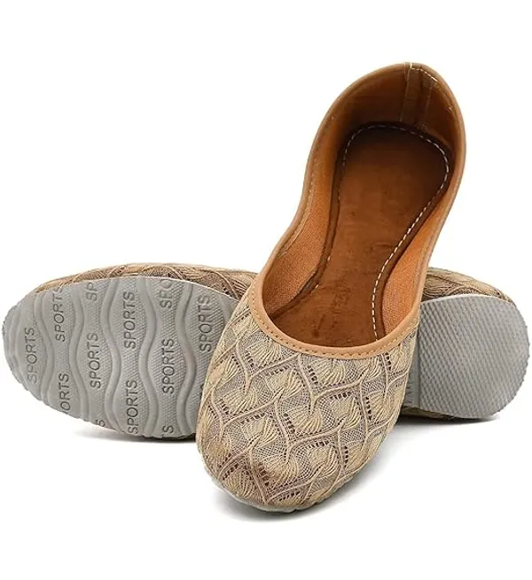 Dust_White_Sparkle_Faux_Leather_Jutti_For_Women_&_Girls