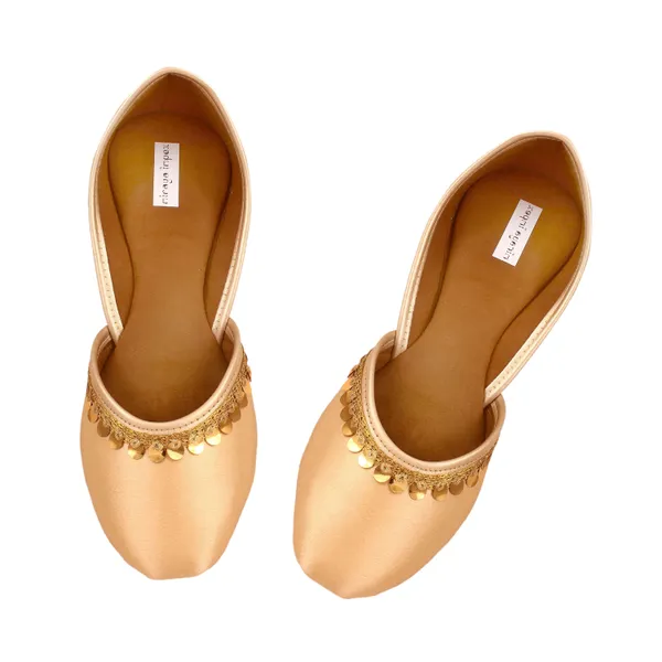 Gold_Dust_Satin_Faux_Leather_Jutti_For_Women_&_Girls