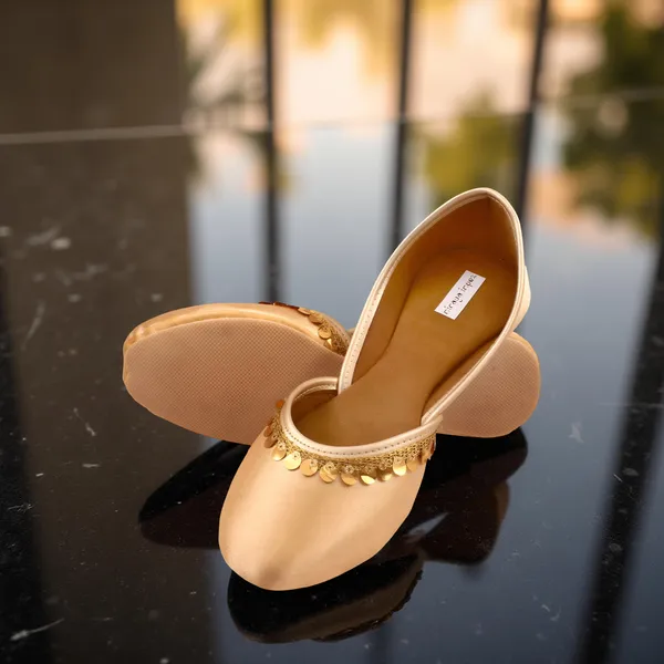 Gold_Dust_Satin_Faux_Leather_Jutti_For_Women_&_Girls