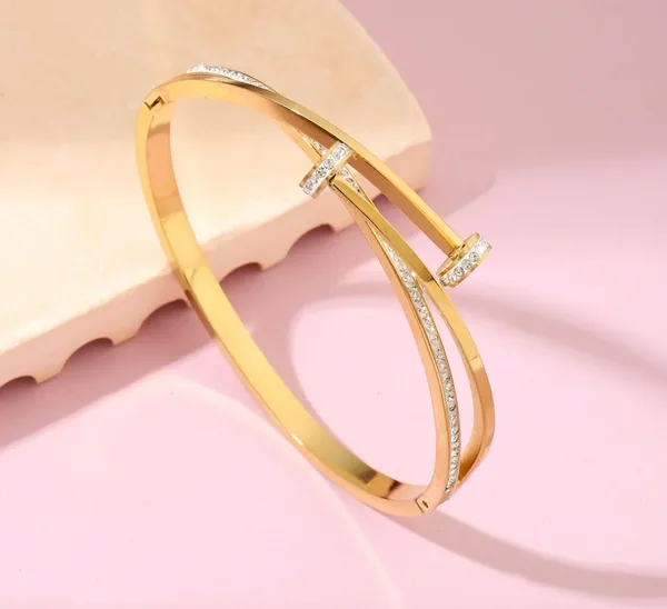 Gold_Double_Crystal_Nail_Head_Cross_Stainless_Steel_Bracelet_For_Women