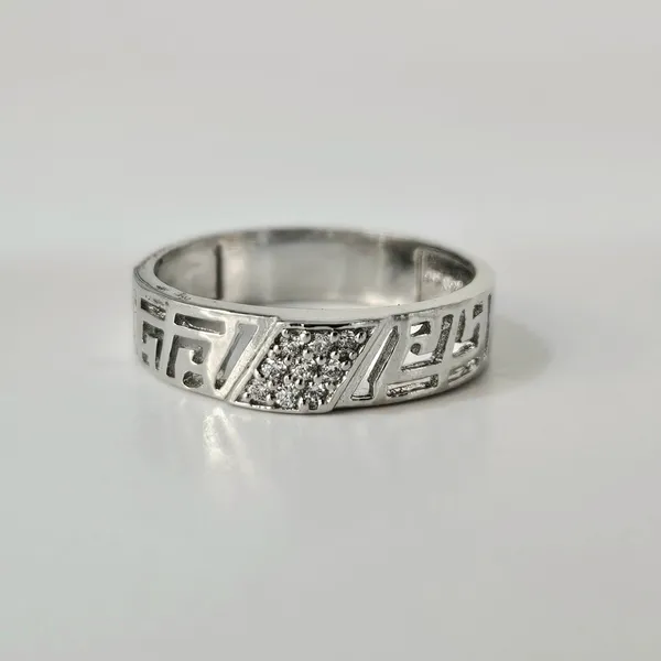 Modern_Greek_Key_Silver_Couple'S_Rings