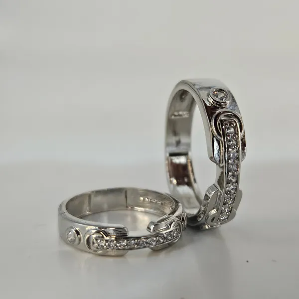 Modern_Buckle_Couple'S_Rings