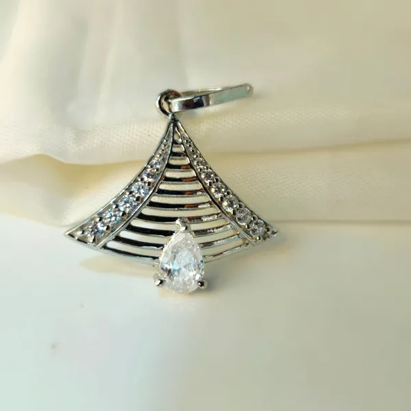Silver_Architectural_Fan_Pendant_Set_With_Pav�_And_Teardrop_Solitaire