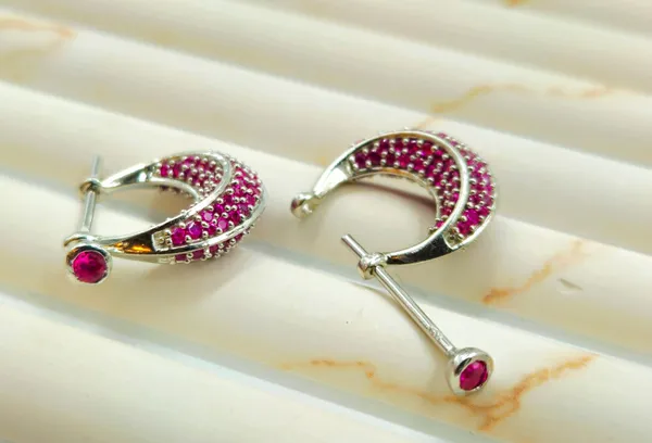 Silver_Pave_Ruby_Huggie_Hoop_Earrings.