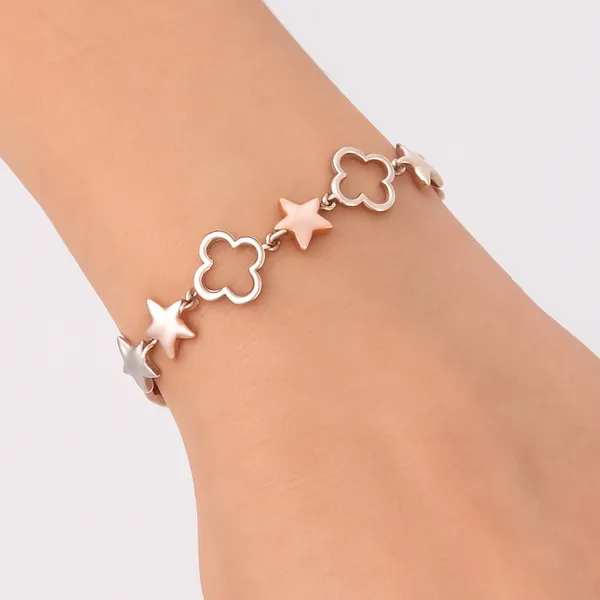 Two-Tone_Star_And_Clover_Link_Bracelet