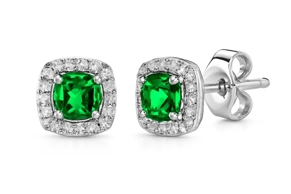 Green_Gemstone_Cushion_Halo_Stud_Earrings