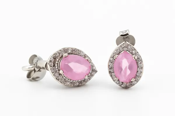 Pink_Gemstone_Halo_Stud_Earrings