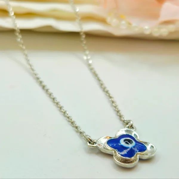 Silver_Evil_Eye_Clover_Flower_Pendant