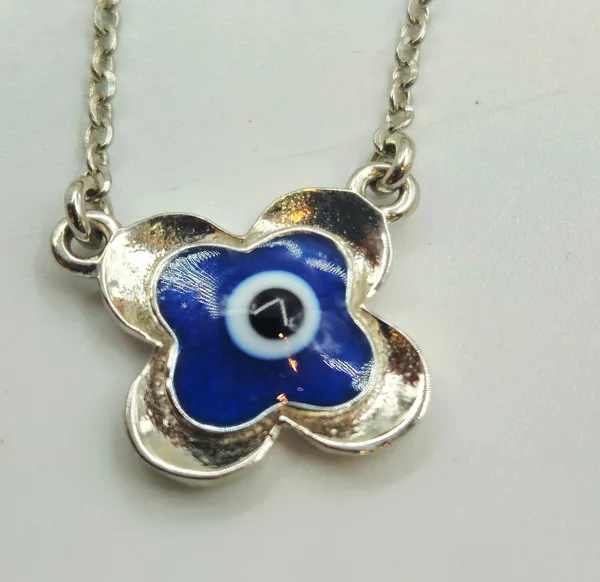 Silver_Evil_Eye_Clover_Flower_Pendant
