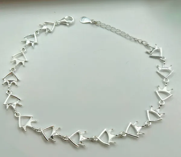 Silver_Crown_Motif_Link_Bracelet
