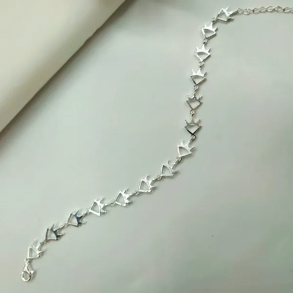 Silver_Crown_Motif_Link_Bracelet