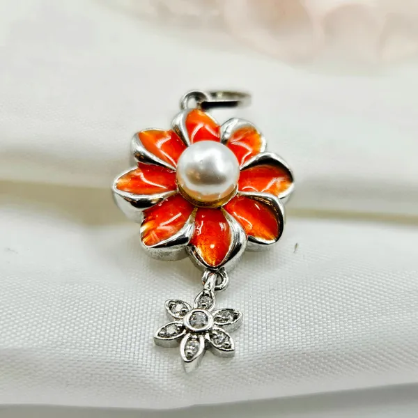 Orange_Enamel_Flower_Pearl_Charm_Pendant