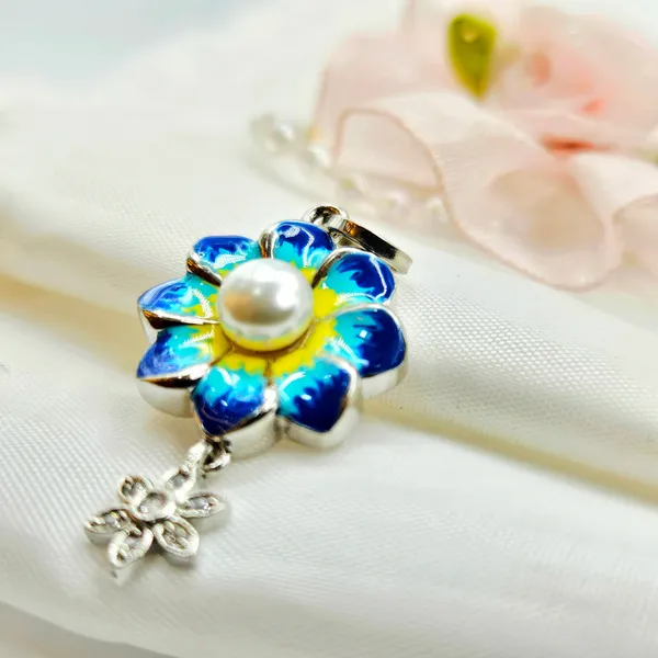 Orange_Enamel_Flower_Pearl_Charm_Pendant