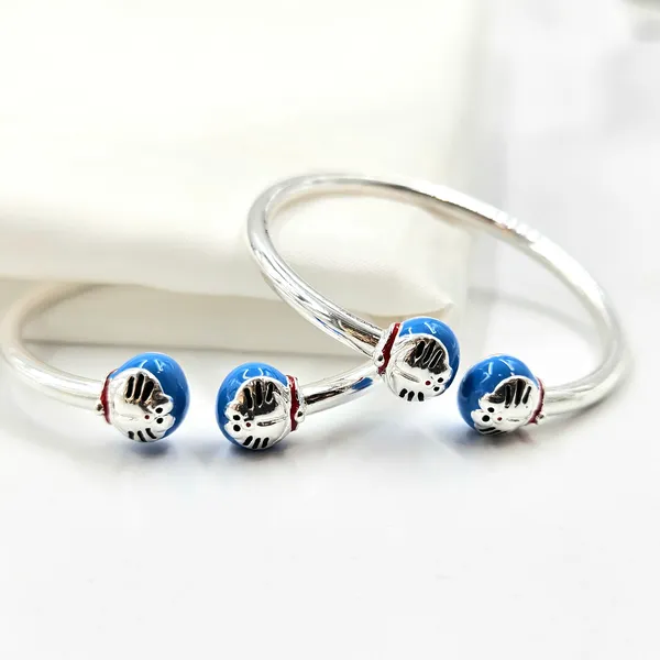 Silver_Enamel_Doraemon_Themed_Baby_Bangles