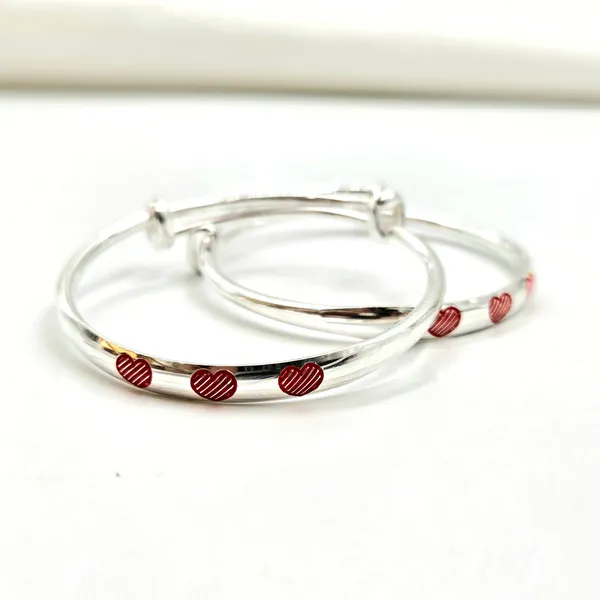 Silver_Baby_Bangles_With_Textured_Red_Enamel_Hearts
