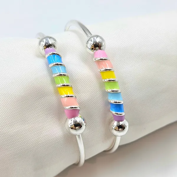 Rainbow_Enamel_Silver_Baby_Bangles