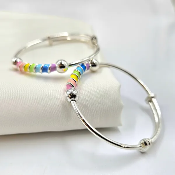 Rainbow_Enamel_Silver_Baby_Bangles