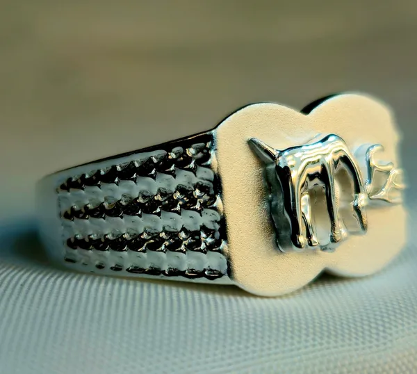 Silver_Stylized_Bull_Signet_Ring_With_A_Textured_Band