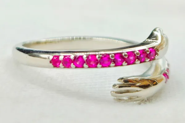 Pink_Gemstone_Hugging_Hands_Ring