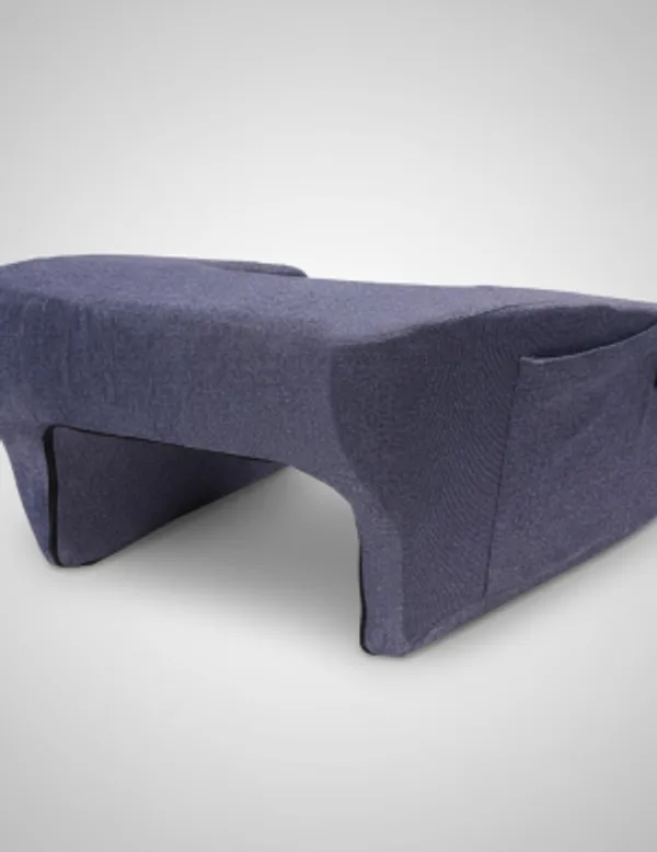 Grey_High_Resilience_HR_Foam_Lap_Desk_Pillow_Working_On_Laptop_From_Bed_Or_Sofa