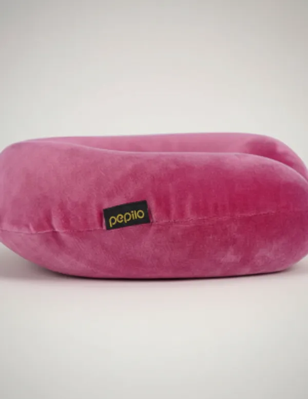 Pink_Memory_Foam_Travel_Pillow_Extra_Cushioning_For_Neck_And_Shoulder_Relief