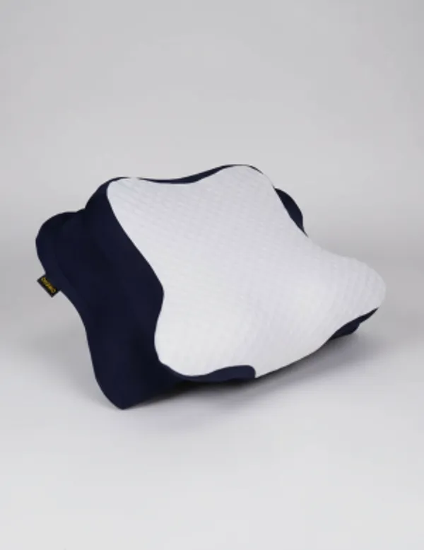 Blue_And_White_Memory_Foam_Cervical_Pillow_Multi-Positional_Sleepers_And_Neck_Contouring
