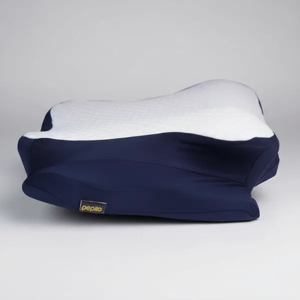 Blue_And_White_Memory_Foam_Cervical_Pillow_Multi-Positional_Sleepers_And_Neck_Contouring