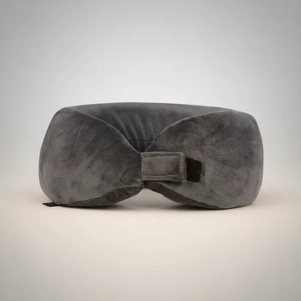 Grey_Memory_Foam_Travel_Pillow_Enhanced_Chin_And_Neck_Support_For_Upright_Sleep