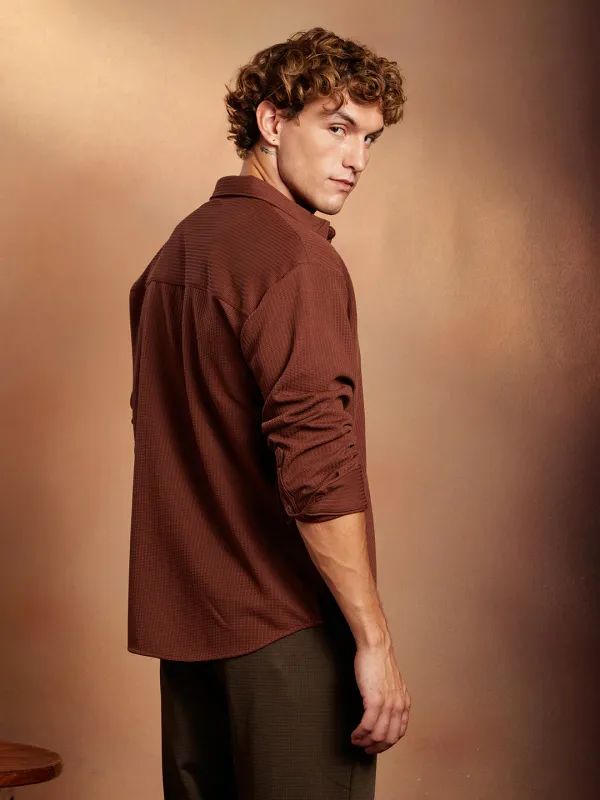 Brown_Block_Patch_Oversized_Shirt_For_Men