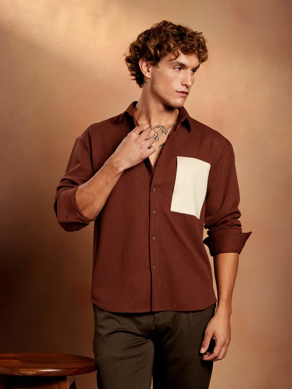 Brown_Block_Patch_Oversized_Shirt_For_Men