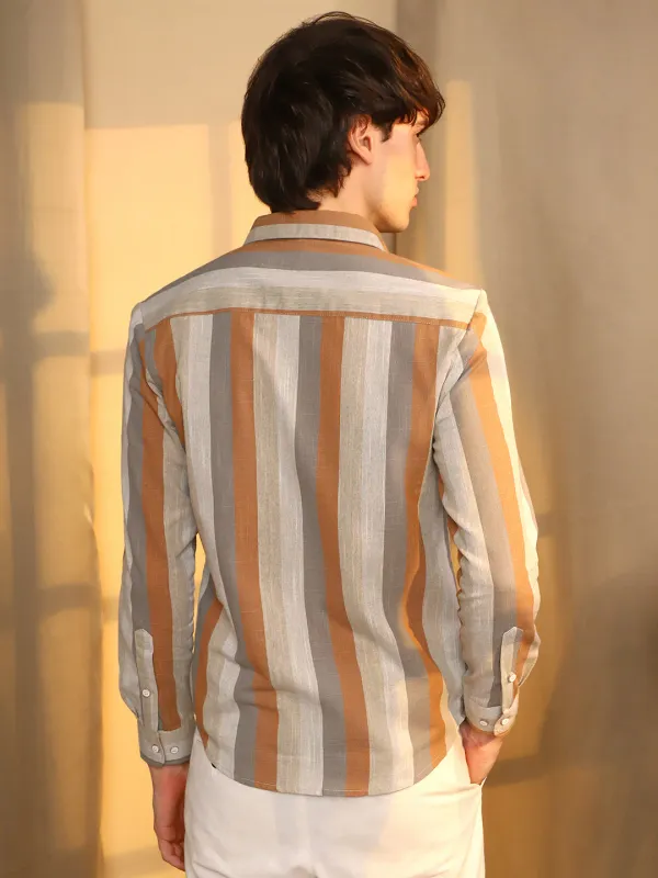 Brown_Block_Striped_Shirt_For_Men