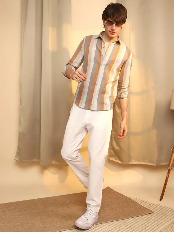 Brown_Block_Striped_Shirt_For_Men