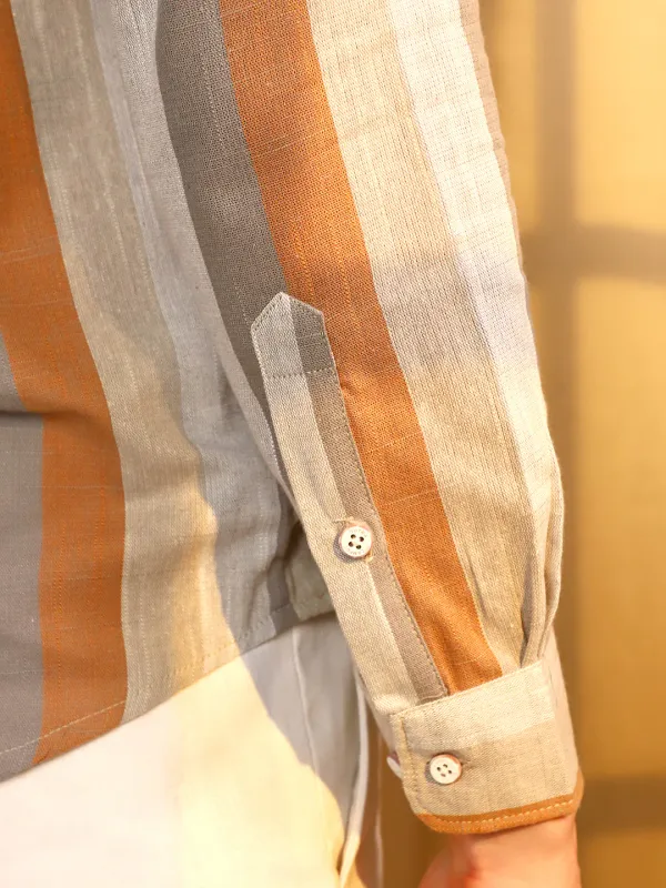 Brown_Block_Striped_Shirt_For_Men