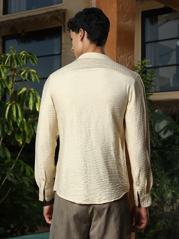 Yellow_Solid_Creased_Tactile_Shirt_For_Men