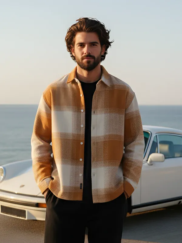 Coffee_&_White_Vignette_Checkered_Oversized_Shirt_For_Men