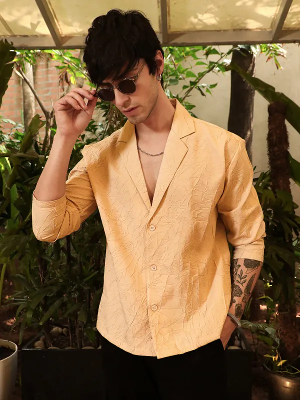 Beige_Wrinked_Korean_Oversized_Shirt_For_Men