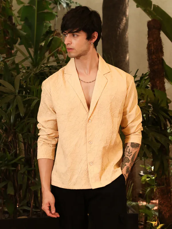 Beige_Wrinked_Korean_Oversized_Shirt_For_Men