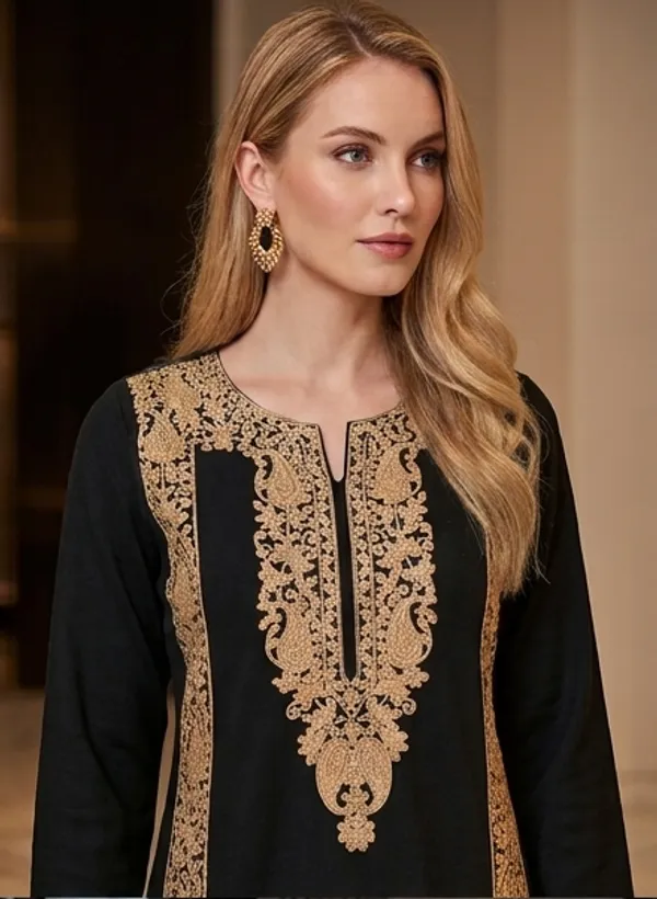 Black_Woolen_Unstitched_Dress_Material_For_Women
