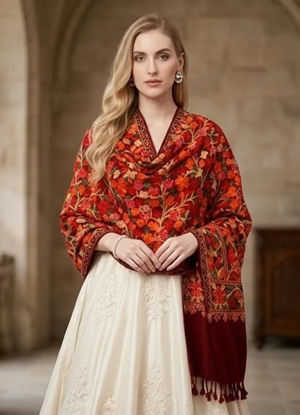 Maroon_Woolen_Shawl_For_Women