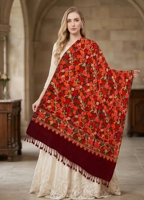 Maroon_Woolen_Shawl_For_Women