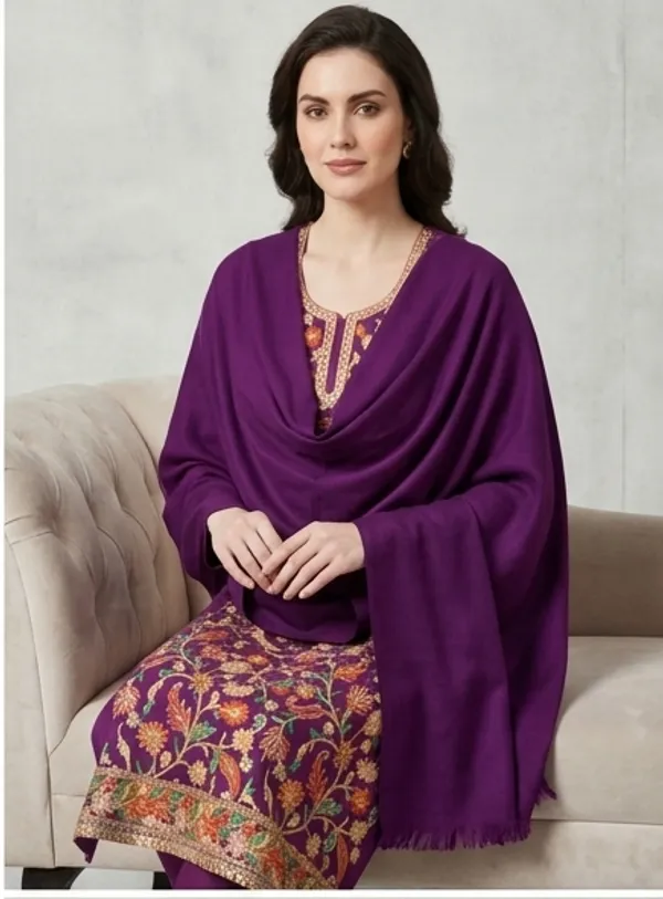 Wine_Woolen_Unstitched_Dress_Material_For_Women