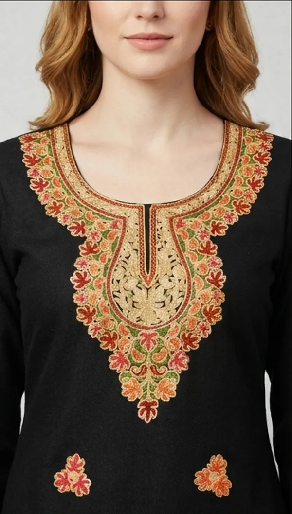 Black_Woolen_Unstitched_Dress_Material_For_Women