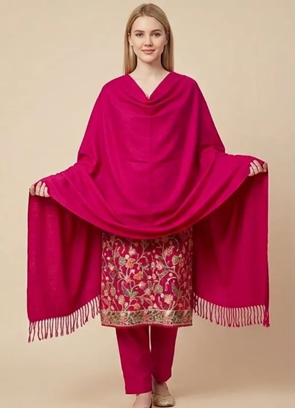 Pink_Woolen_Unstitched_Dress_Material_For_Women