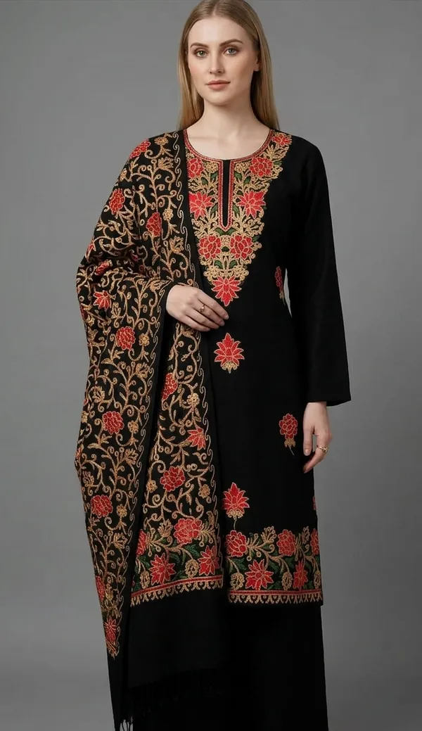 Black_Woolen_Unstitched_Dress_Material_For_Women